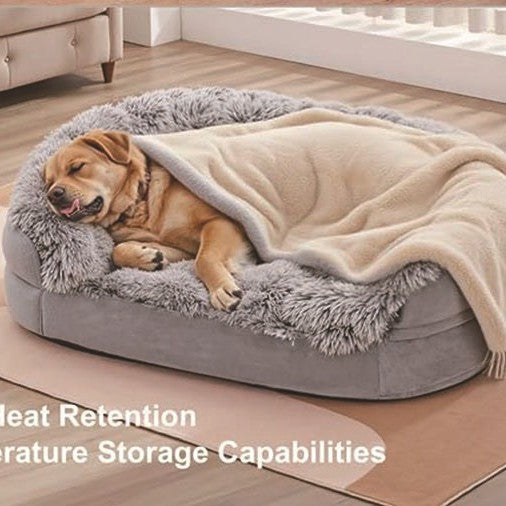Huxpaw Orthopedic Mattress Dog Bed in stone grey — flat edge-to-edge surface for sprawlers and large breeds