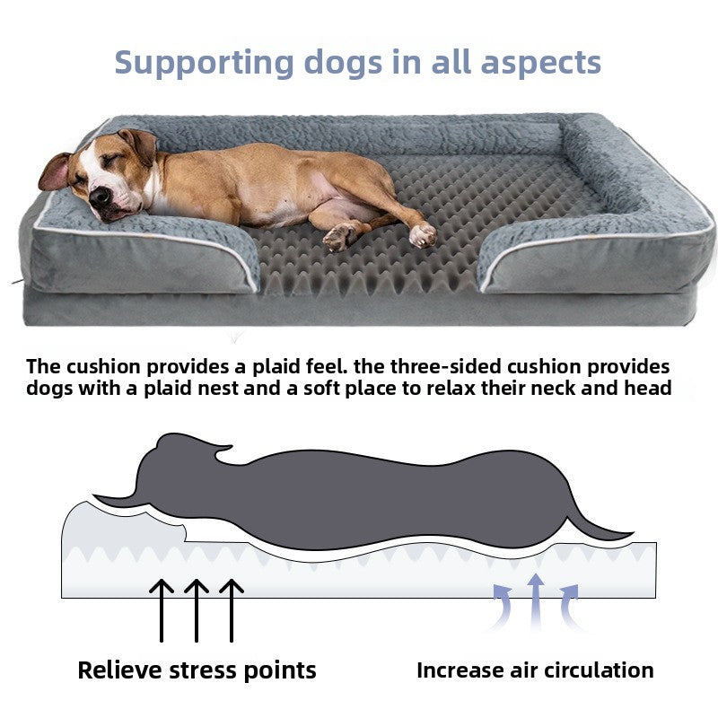 Huxpaw Waterproof Bolstered Sofa Dog Bed