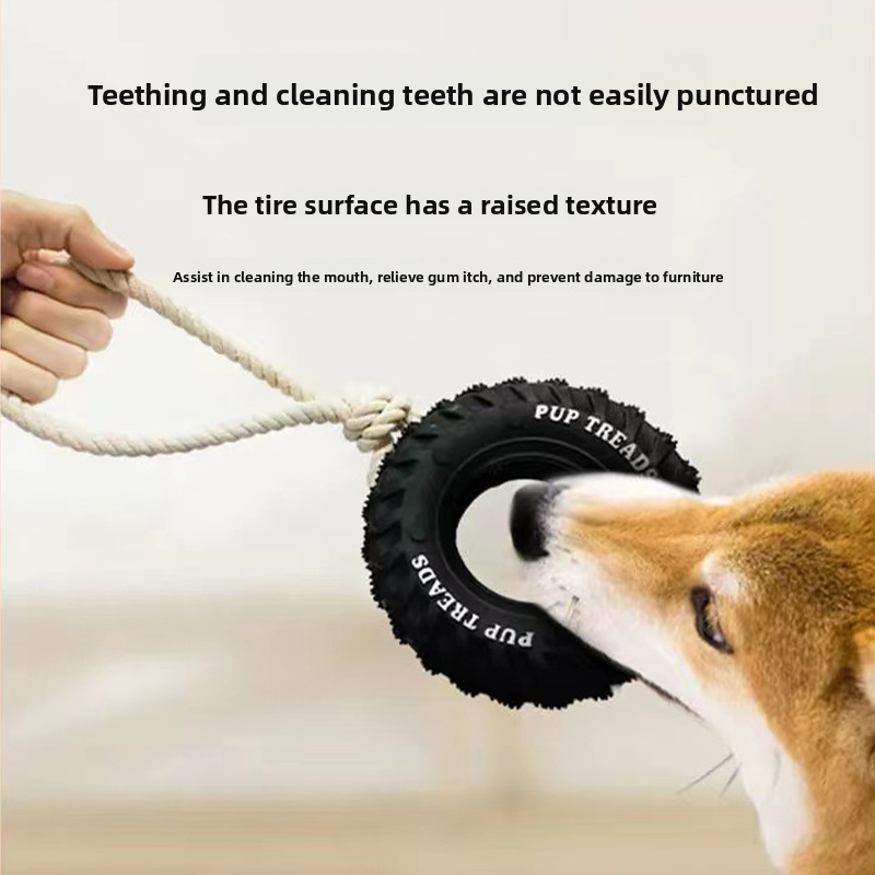 Dog Toy: Durable Rubber Tire
