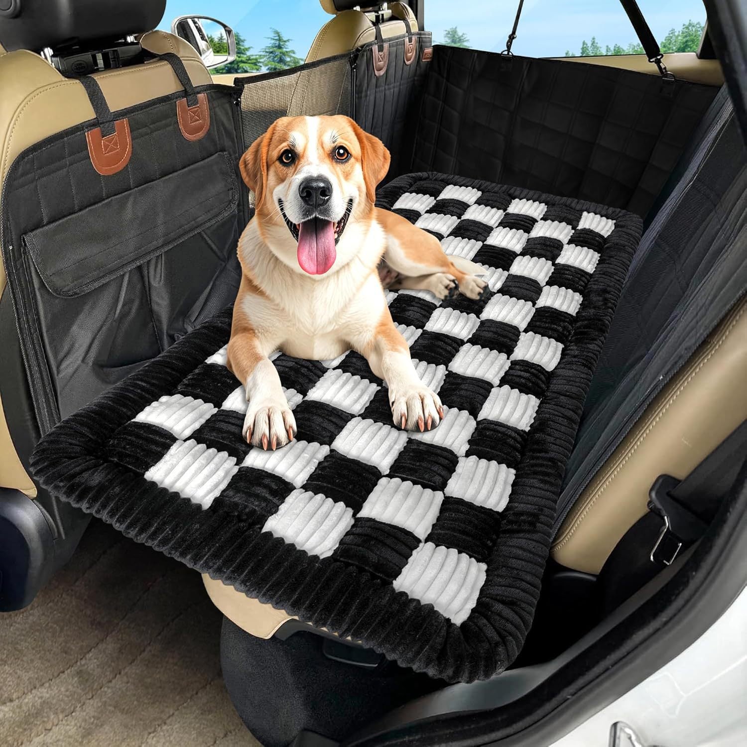 Huxpaw Plush Checkerboard Dog Mat