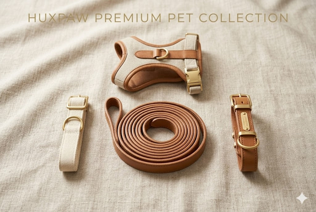 Huxpaw dog collars, leashes and harnesses collection