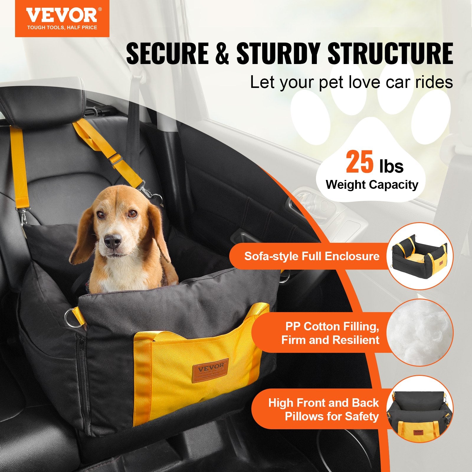 Huxpaw Booster Car Seat for small dogs - main view